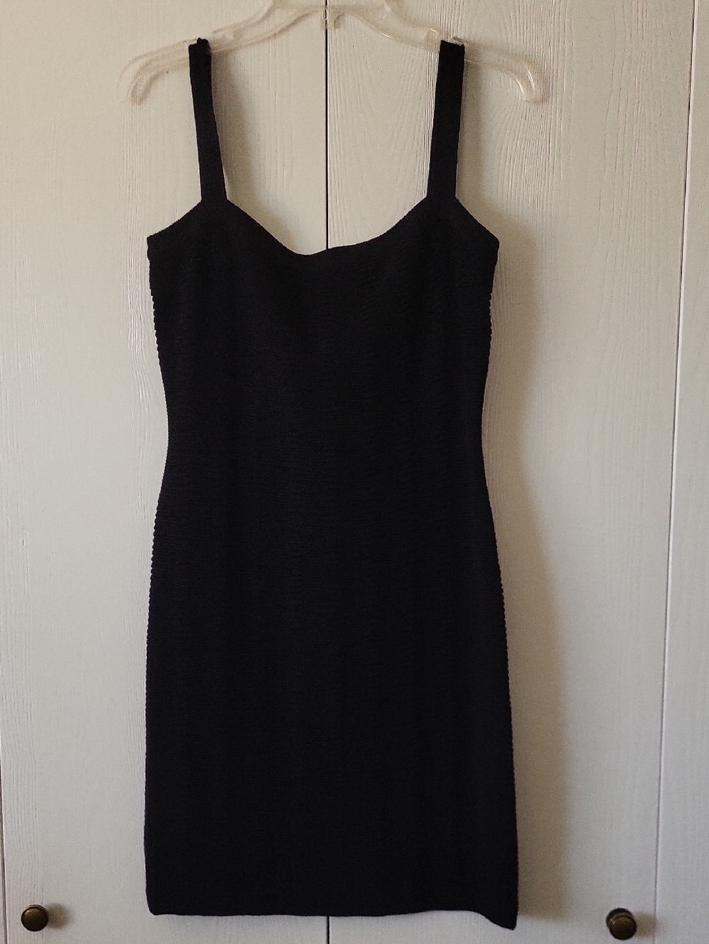 St. John Collection Black Textured Sleeveless Mini Dress